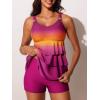 imageSummer Mae Womens Tankini Swimsuits with Shorts Ruffled Tummy Control Bathing Suits Modest 2025 SwimwearGradient Pinkorange
