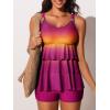 imageSummer Mae Womens Tankini Swimsuits with Shorts Ruffled Tummy Control Bathing Suits Modest 2025 SwimwearGradient Pinkorange