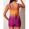 imageSummer Mae Womens Tankini Swimsuits with Shorts Ruffled Tummy Control Bathing Suits Modest 2025 SwimwearGradient Pinkorange