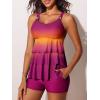 imageSummer Mae Womens Tankini Swimsuits with Shorts Ruffled Tummy Control Bathing Suits Modest 2025 SwimwearGradient Pinkorange