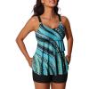 imageSummer Mae Womens Tankini Swimsuits with Shorts Ruffled Tummy Control Bathing Suits Modest 2025 SwimwearFlowing Ripples