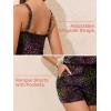 imageSummer Mae Plus Size Swim Romper One Piece Swimsuit Women Blouson Bathing Suit with Pockets 2025 Modest SwimwearGradient Starry Sky