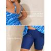 imageSummer Mae Plus Size Swimsuit Tankini for Women Two Piece Bathing Suit Flowy 2025 Rash Guard Swimwear with Capris ShortsBlue Ocean Ripple