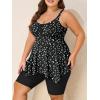 imageSummer Mae Plus Size Swimsuit Tankini for Women Two Piece Bathing Suit Flowy 2025 Rash Guard Swimwear with Capris ShortsDual Point Fusion