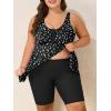 imageSummer Mae Plus Size Swimsuit Tankini for Women Two Piece Bathing Suit Flowy 2025 Rash Guard Swimwear with Capris ShortsDual Point Fusion