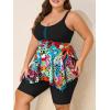 imageSummer Mae Plus Size Swimsuit Tankini for Women Two Piece Bathing Suit Flowy 2025 Rash Guard Swimwear with Capris ShortsFlower Rhyme