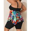 imageSummer Mae Plus Size Swimsuit Tankini for Women Two Piece Bathing Suit Flowy 2025 Rash Guard Swimwear with Capris ShortsFlower Rhyme