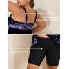 imageSummer Mae Plus Size Swimsuit Tankini for Women Two Piece Bathing Suit Flowy 2025 Rash Guard Swimwear with Capris ShortsGradient Purple Leopard