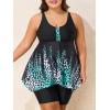imageSummer Mae Plus Size Swimsuit Tankini for Women Two Piece Bathing Suit Flowy 2025 Rash Guard Swimwear with Capris ShortsGradientl Leopard Print