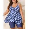 imageSummer Mae Plus Size Swimsuit Tankini for Women Two Piece Bathing Suit Flowy 2025 Rash Guard Swimwear with Capris ShortsTie Dye Print