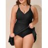 imageSummer Mae Plus Size Swimsuit for Women One Piece Swim Dress Tummy Control Bathing Suit with Flowy Skirt Modest SwimwearBlack