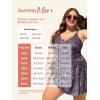 imageSummer Mae Plus Size Swimsuit for Women One Piece Swim Dress Tummy Control Bathing Suit with Flowy Skirt Modest SwimwearGradient Starry Sky