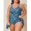imageSummer Mae Plus Size Swimsuit for Women One Piece Swim Dress Tummy Control Bathing Suit with Flowy Skirt Modest SwimwearPaisley