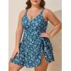 imageSummer Mae Plus Size Swimsuit for Women One Piece Swim Dress Tummy Control Bathing Suit with Flowy Skirt Modest SwimwearPaisley