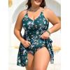 imageSummer Mae Plus Size Swimsuit for Women One Piece Swim Dress Tummy Control Bathing Suit with Flowy Skirt Modest SwimwearSummer Fruits