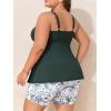 imageSummer Mae Plus Size Swimsuit for Women Tankini Two Piece Bathing Suit with Capris Pockets Short High Waist SwimwearCoconut Tree