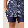 imageSummer Mae Plus Size Swimsuit for Women Tankini Two Piece Bathing Suit with Capris Pockets Short High Waist SwimwearDeep Sea Floral