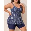 imageSummer Mae Plus Size Swimsuit for Women Tankini Two Piece Bathing Suit with Capris Pockets Short High Waist SwimwearDeep Sea Floral