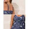 imageSummer Mae Plus Size Swimsuit for Women Tankini Two Piece Bathing Suit with Capris Pockets Short High Waist SwimwearDeep Sea Floral