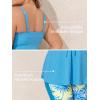 imageSummer Mae Plus Size Swimsuit for Women Tankini Two Piece Bathing Suit with Capris Pockets Short High Waist SwimwearRibbed Coconut Tree