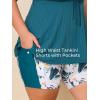 imageSummer Mae Plus Size Swimsuit for Women Tankini Two Piece Bathing Suit with Capris Pockets Short High Waist SwimwearRibbed Lush Branches