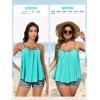 imageSummer Mae Plus Size Swimsuits for Women Two Piece Tankini Sets Tummy Control Bathing Suit Swimwear with ShortsBlack and White Stripes