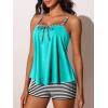 imageSummer Mae Plus Size Swimsuits for Women Two Piece Tankini Sets Tummy Control Bathing Suit Swimwear with ShortsBlack and White Stripes