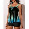 imageSummer Mae Plus Size Swimsuits for Women Two Piece Tankini Sets Tummy Control Bathing Suit Swimwear with ShortsBlue Black Gradient