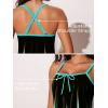 imageSummer Mae Plus Size Swimsuits for Women Two Piece Tankini Sets Tummy Control Bathing Suit Swimwear with ShortsBlue Black Gradient