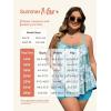 imageSummer Mae Plus Size Swimsuits for Women Two Piece Tankini Sets Tummy Control Bathing Suit Swimwear with ShortsBright Blue Paisley
