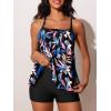 imageSummer Mae Plus Size Swimsuits for Women Two Piece Tankini Sets Tummy Control Bathing Suit Swimwear with ShortsColorful Colors