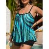 imageSummer Mae Plus Size Swimsuits for Women Two Piece Tankini Sets Tummy Control Bathing Suit Swimwear with ShortsFlowing Water Pattern