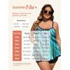 imageSummer Mae Plus Size Swimsuits for Women Two Piece Tankini Sets Tummy Control Bathing Suit Swimwear with ShortsFlowing Water Pattern