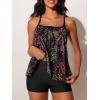 imageSummer Mae Plus Size Swimsuits for Women Two Piece Tankini Sets Tummy Control Bathing Suit Swimwear with ShortsGradient Starry Sky