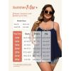 imageSummer Mae Plus Size Swimsuits for Women Two Piece Tankini Sets Tummy Control Bathing Suit Swimwear with ShortsNavy Blue Stripe