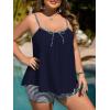imageSummer Mae Plus Size Swimsuits for Women Two Piece Tankini Sets Tummy Control Bathing Suit Swimwear with ShortsNavy Blue Stripe