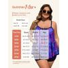 imageSummer Mae Plus Size Swimsuits for Women Two Piece Tankini Sets Tummy Control Bathing Suit Swimwear with ShortsPurple Orchid Leaf