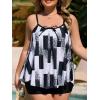 imageSummer Mae Plus Size Swimsuits for Women Two Piece Tankini Sets Tummy Control Bathing Suit Swimwear with ShortsRectangular Checkerboard Pattern