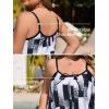 imageSummer Mae Plus Size Swimsuits for Women Two Piece Tankini Sets Tummy Control Bathing Suit Swimwear with ShortsRectangular Checkerboard Pattern