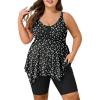 imageSummer Mae Plus Size Swimsuit Tankini for Women Two Piece Bathing Suit Flowy 2025 Rash Guard Swimwear with Capris ShortsDual Point Fusion