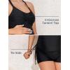 imageMiYang Maternity Tankini Swimsuit Criss Cross Back Bathing Suit Ruched Tie Side Pregnancy Swimwear Two PieceBlack