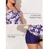imageMiYang Maternity Tankini Swimsuit Criss Cross Back Bathing Suit Ruched Tie Side Pregnancy Swimwear Two PieceBlue Bouquet