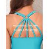 imageMiYang Maternity Tankini Swimsuit Criss Cross Back Bathing Suit Ruched Tie Side Pregnancy Swimwear Two PieceBlue Floral