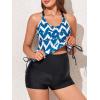 imageMiYang Maternity Tankini Swimsuit Criss Cross Back Bathing Suit Ruched Tie Side Pregnancy Swimwear Two PieceBroken Line