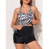 imageMiYang Maternity Tankini Swimsuit Criss Cross Back Bathing Suit Ruched Tie Side Pregnancy Swimwear Two PieceLeopard