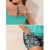 imageSummer Mae Blouson Plus Size Womens Tankini Swimsuits Tummy Control Modest 2025 Two Piece with Sporty Pockets Bathing SuitsBlack Background Floral
