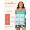imageSummer Mae Blouson Plus Size Womens Tankini Swimsuits Tummy Control Modest 2025 Two Piece with Sporty Pockets Bathing SuitsBlack Background Floral