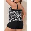 imageSummer Mae Blouson Plus Size Womens Tankini Swimsuits Tummy Control Modest 2025 Two Piece with Sporty Pockets Bathing SuitsBlack White Rhyme