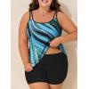 imageSummer Mae Blouson Plus Size Womens Tankini Swimsuits Tummy Control Modest 2025 Two Piece with Sporty Pockets Bathing SuitsBlue Pearl