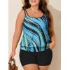 imageSummer Mae Blouson Plus Size Womens Tankini Swimsuits Tummy Control Modest 2025 Two Piece with Sporty Pockets Bathing SuitsBlue Pearl